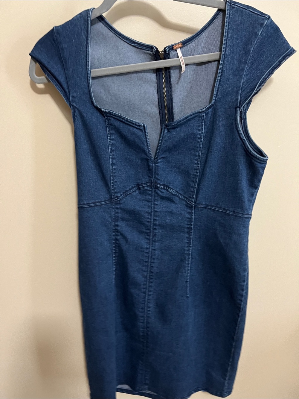 Free People Dark Blue Denim Sheath Dress